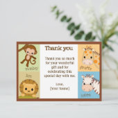 猿のジャングルのベビーシャワーは男の子MJS #150感謝していしています サンキューカード (スタンド正面)