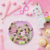 猿のスランバー・パーティーの誕生日の紙皿 ペーパープレート (パーティー)