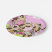 猿のスランバー・パーティーの誕生日の紙皿 ペーパープレート (アングル)