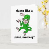猿のセントパトリックのおもしろいな日 カード (黄色い花)