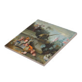 猿のタイルの年のロココ様式の絵画 タイル (側面)