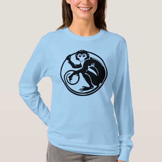 猿のデザインのワイシャツ Tシャツ (正面)