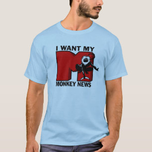 猿のニュースライトTシャツ Tシャツ