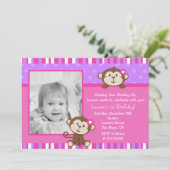 猿のバースデーパーティ招待状 招待状 (スタンド正面)