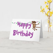 猿のバースデー・カード カード (黄色い花)