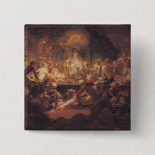 猿のフリーメーソン会員 缶バッジ (正面)