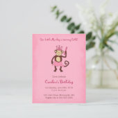 猿のプリンセスの第1誕生日の招待状 招待状 (スタンド正面)