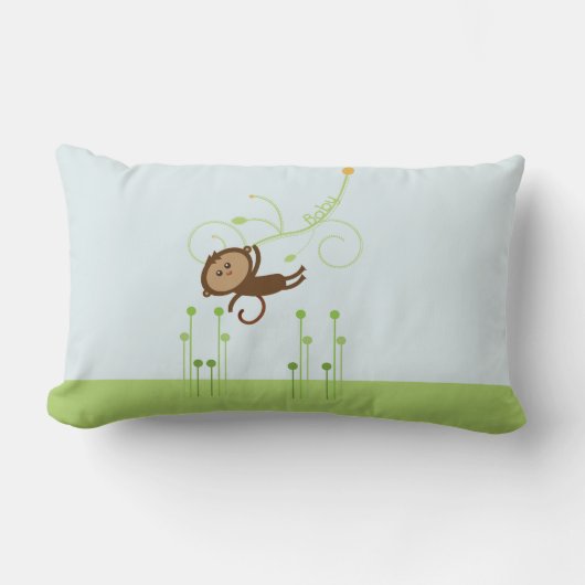 猿のベビーの枕 ランバークッション (正面)