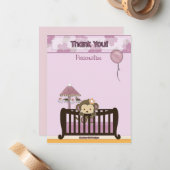 猿のベビーシャワーFLAT#1は蘭感謝していしています ノートカード (正面/裏面インサイチュ)