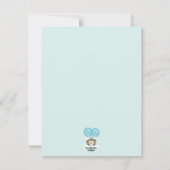 猿のベビーシャワーFLAT#1は青い感謝していしています ノートカード (裏面)