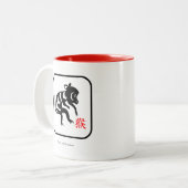 猿のマグ-中国のな(占星術の)十二宮図の年 ツートーンマグカップ (正面左)