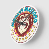 猿のマフィア ラウンド壁時計 (傾斜)