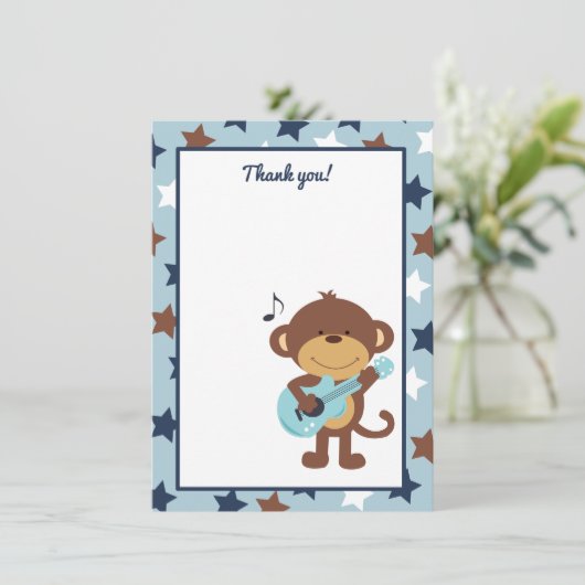 猿のロックスターのギターのサンキューカード サンキューカード (スタンド正面)