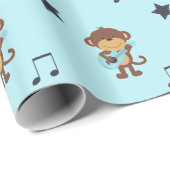 猿のロックスターのギターの包装紙 ラッピングペーパー (ロールコーナー)