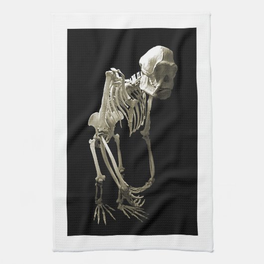 猿の体の骨 キッチンタオル (縦)