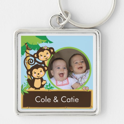 猿の写真Keychain キーホルダー (正面)