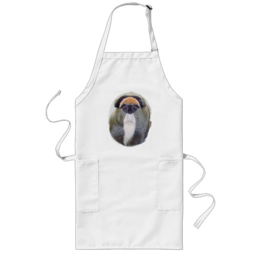 猿の凝視のエプロン ロングエプロン (正面)