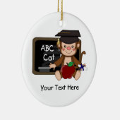 猿の卒業1 (カスタマイズ可能な) セラミックオーナメント (右)