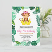 猿の女の子のパーティの招待状 招待状 (スタンド正面)
