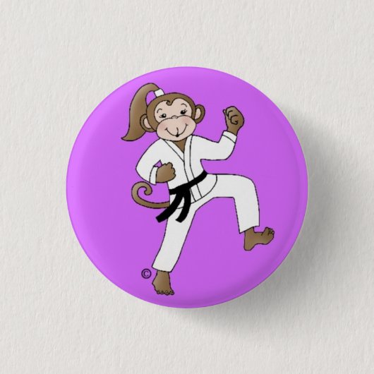 猿の女の子のpinbackボタン 缶バッジ (正面)