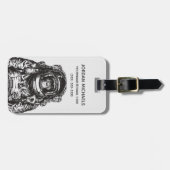 猿の宇宙飛行士は|あなたの名前を加えます ラゲッジタグ (正面横)