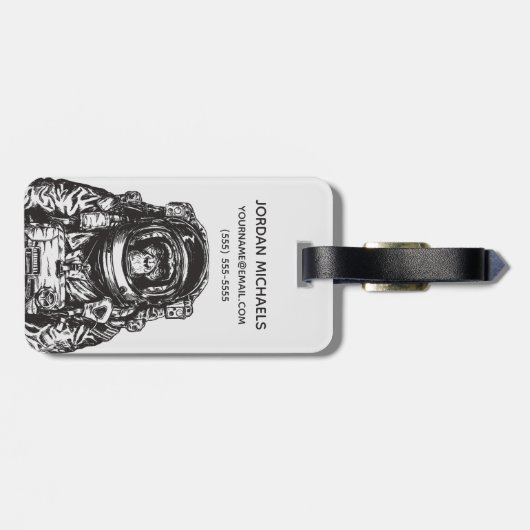 猿の宇宙飛行士は|あなたの名前を加えます ラゲッジタグ (裏面横)