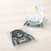 猿の宇宙飛行士 ガラスコースター (アングル)