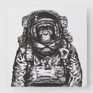 猿の宇宙飛行士 スクエア壁時計
