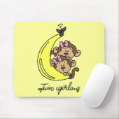 猿の対の女の子のTシャツおよびギフト マウスパッド (マウス)