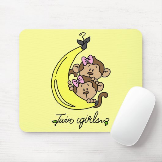 猿の対の女の子のTシャツおよびギフト マウスパッド (マウス)