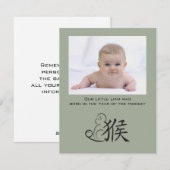 猿の年の書道絵 シーズンカード (正面/裏面)