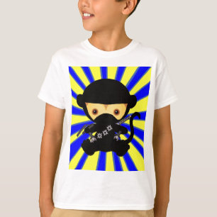 猿の忍者のかわいい Tシャツ