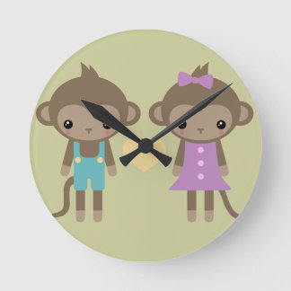 猿の恋 ラウンド壁時計