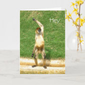 猿の挨拶 カード (黄色い花)