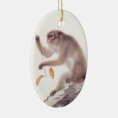 猿の日本のな絵画-猿の年 セラミックオーナメント (右)