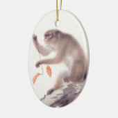 猿の日本のな絵画-猿の年 セラミックオーナメント (左)