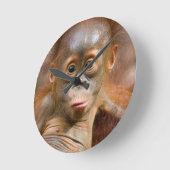 猿の時計 ラウンド壁時計 (傾斜)