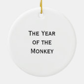 猿の書道のスケッチの年 セラミックオーナメント (裏面)