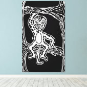 猿の木版画 キャンバスプリント (インサイチュ (ウッドフロア))