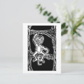 猿の木版画 ポストカード (スタンド正面)