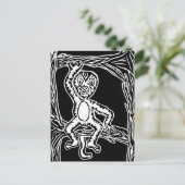 猿の木版画 ポストカード (スタンド正面)