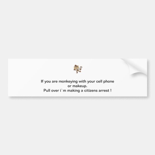 猿の狂気 バンパーステッカー (正面)