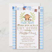 猿の男の子のベビーシャワーの招待状 招待状 (正面)