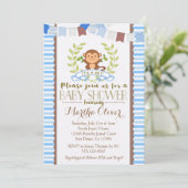 猿の男の子のベビーシャワーの招待状 招待状 (スタンド正面)