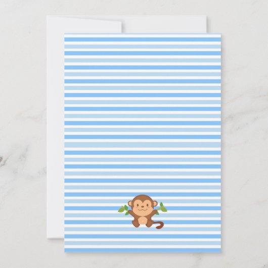 猿の男の子のベビーシャワーの招待状 招待状 (裏面)