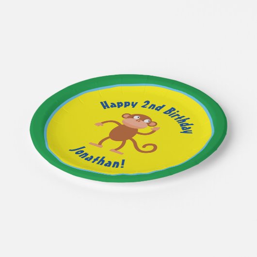 猿の紙皿の動物の誕生会 ペーパープレート (アングル)