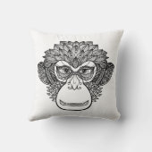 猿の落書きの顔 クッション (裏面)
