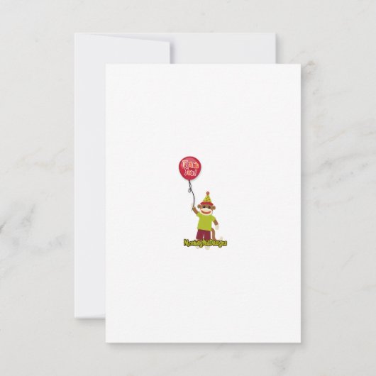 猿の誕生会のサンキューカード3.5"をx5強打して下さい サンキューカード (裏面)