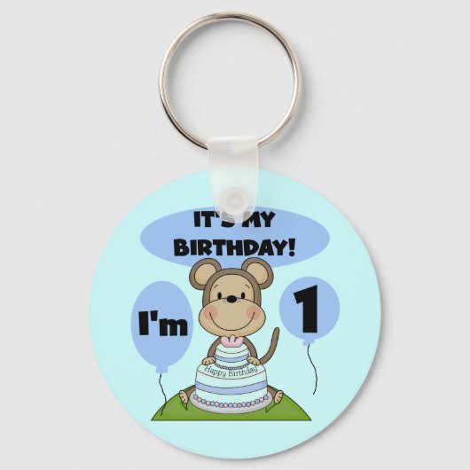 猿の誕生日の男の子第1 キーホルダー (正面)