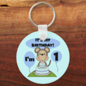 猿の誕生日の男の子第1 キーホルダー (正面)